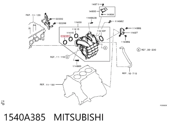 Junta de colector de admisión 1540A385 Mitsubishi