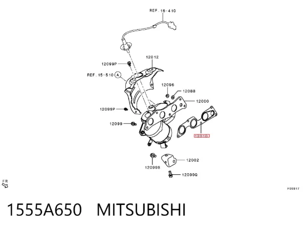 Junta colector escape 1555A650 Mitsubishi