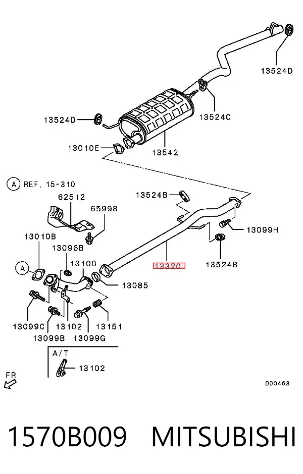 Silenciador central 1570B009 Mitsubishi