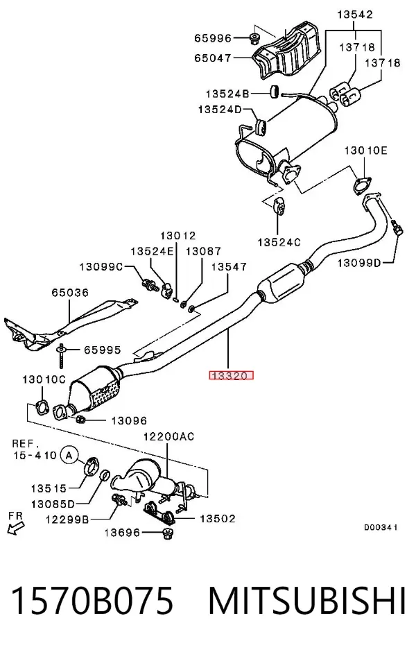 Silenciador central 1570B075 Mitsubishi