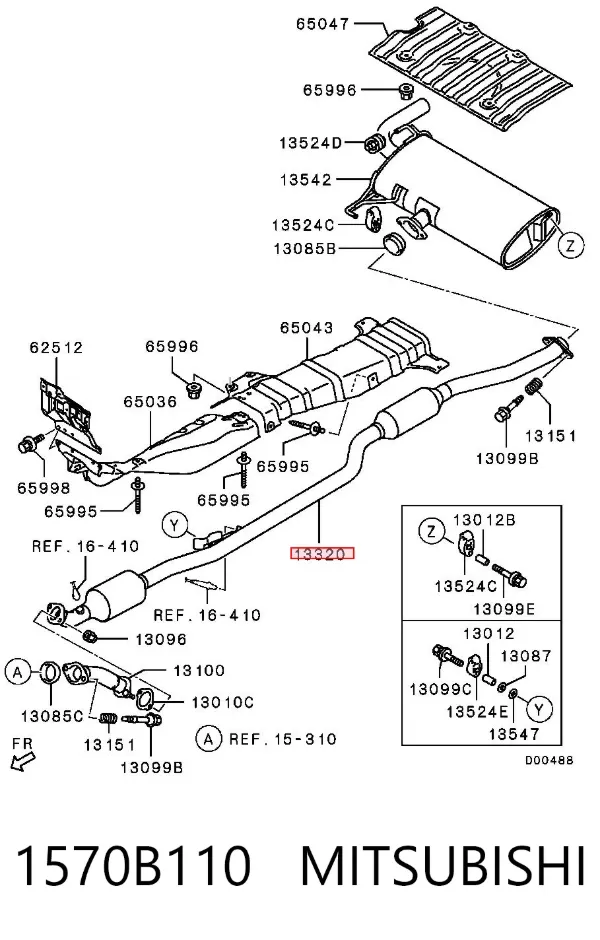 Catalizador 1570B110 Mitsubishi