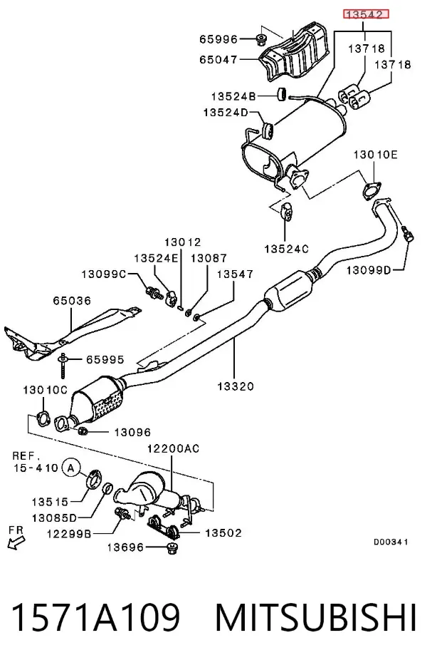 Silenciador trasero 1571A109 Mitsubishi
