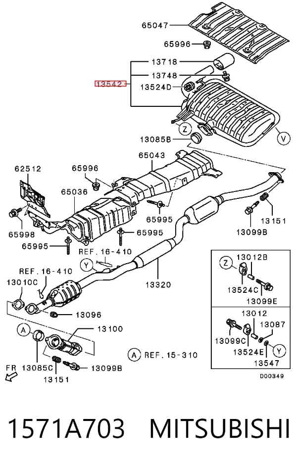 Catalizador 1571A703 Mitsubishi