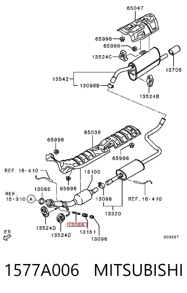 Espárrago del colector de admisión 1577A006 Mitsubishi