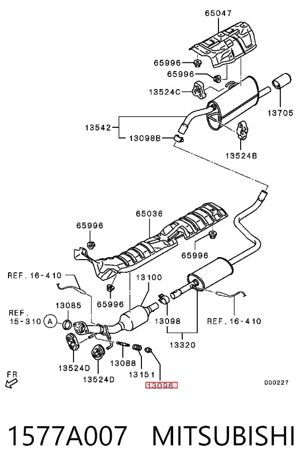 Tuerca del colector de escape 1577A007 Mitsubishi