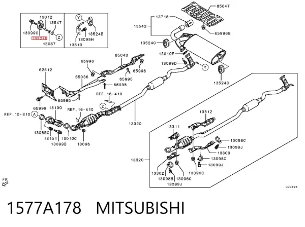 Soporte escape 1577A178 Mitsubishi
