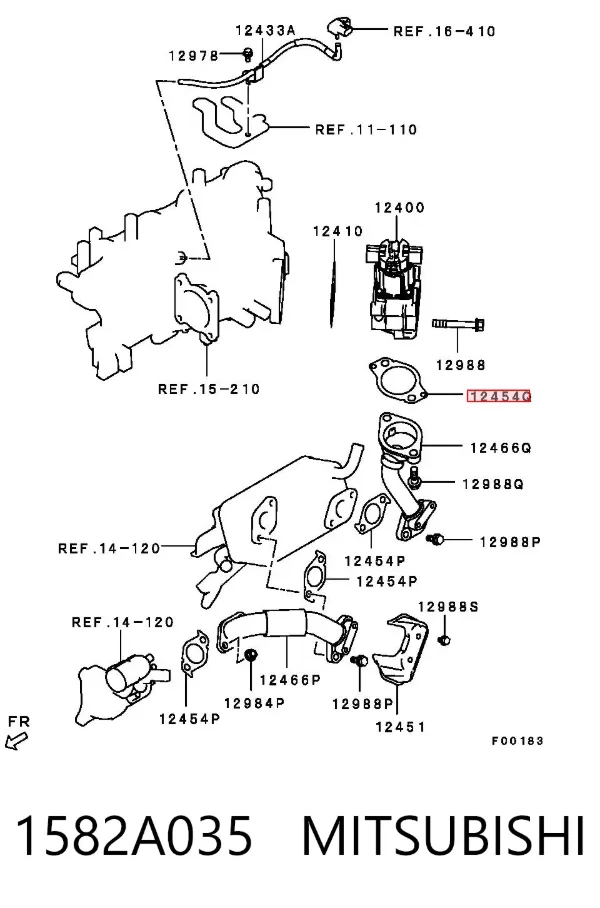 Junta de válvula EGR 1582A035 Mitsubishi