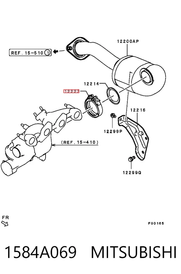 Abrazadera de sujeción delantera 1584A069 Mitsubishi