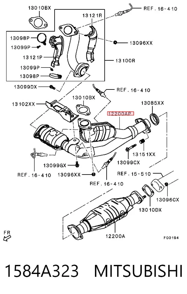 Catalizador 1584A323 Mitsubishi