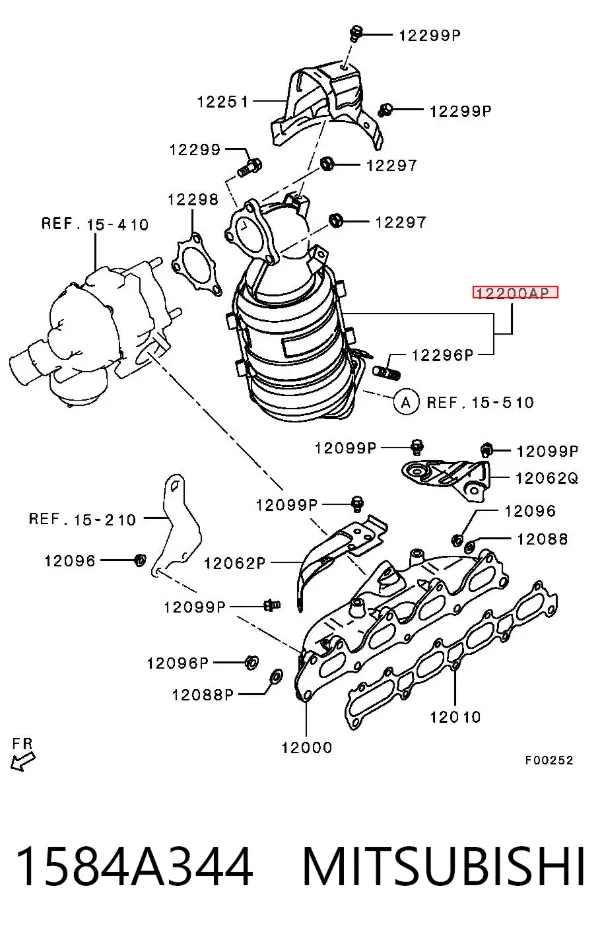 Catalizador 1584A344 Mitsubishi