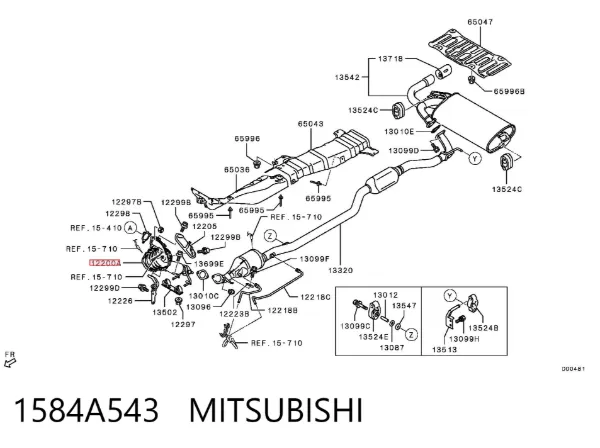 Catalizador 1584A543 Mitsubishi