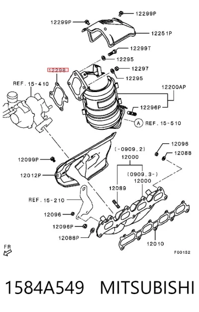 Junta del catalizador MITSUBISHI 1584A549