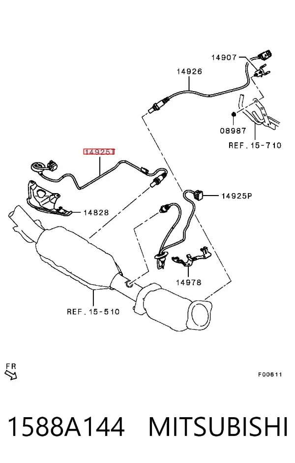 Sonda lambda de oxígeno posterior al catalizador 1588A144 Mitsubishi