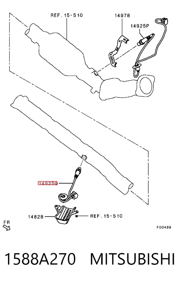 Sonda lambda de oxígeno posterior al catalizador 1588A270 Mitsubishi