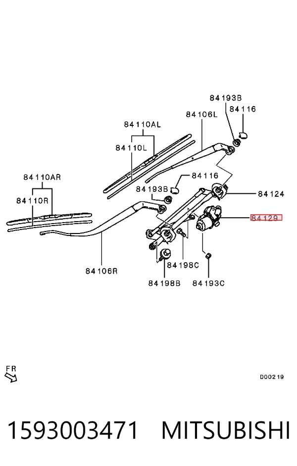 Motor limpiaparabrisas 1593003471 Mitsubishi