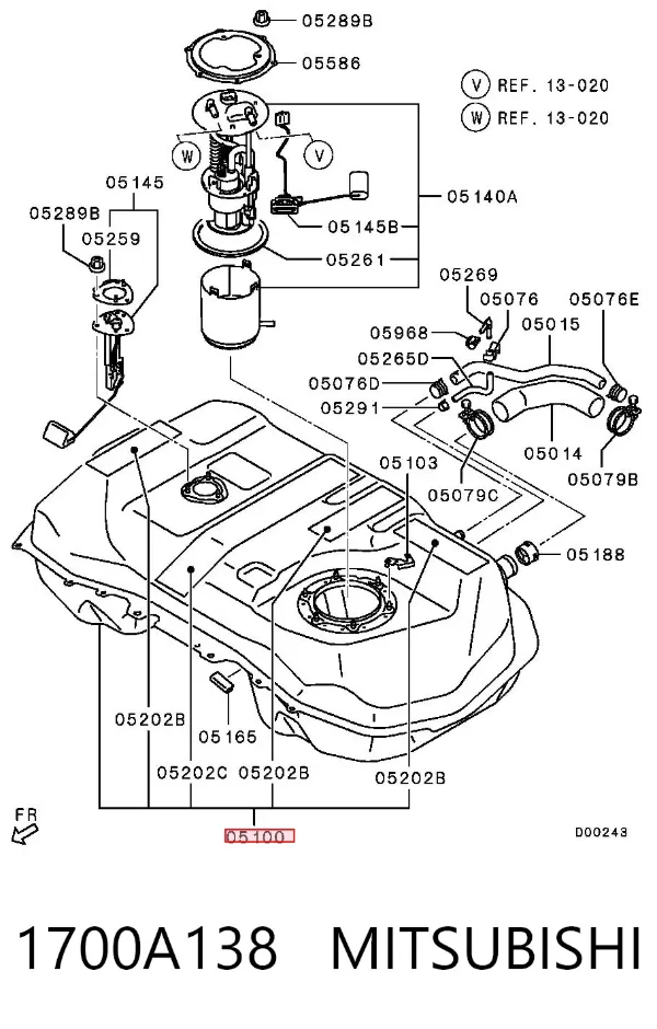 Depósito de gasolina 1700A138 Mitsubishi