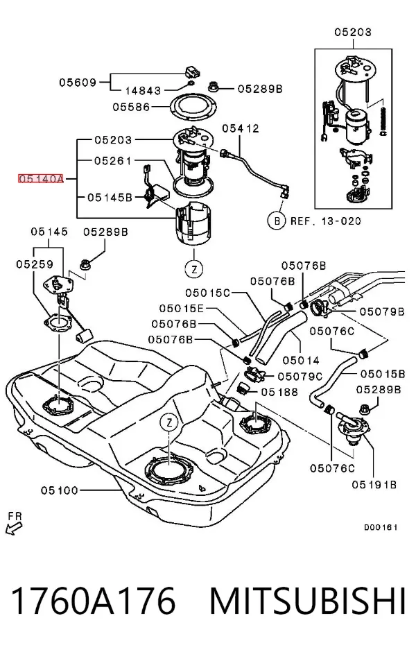 Bomba de gasolina 1760A176 Mitsubishi