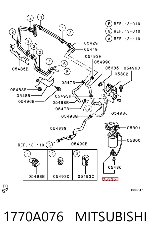 Sensor de nivel de agua del filtro de combustible 1770A076 Mitsubishi