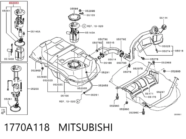 Filtro de combustible 1770A118 Mitsubishi