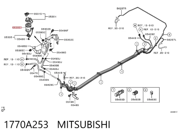 Filtro de combustible 1770A253 Mitsubishi