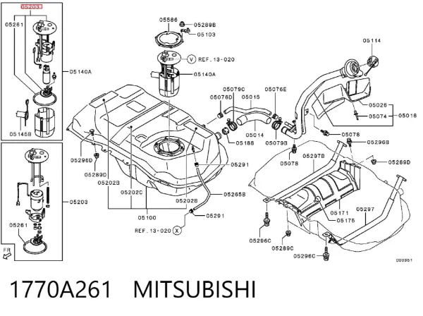 Filtro de combustible 1770A261 Mitsubishi