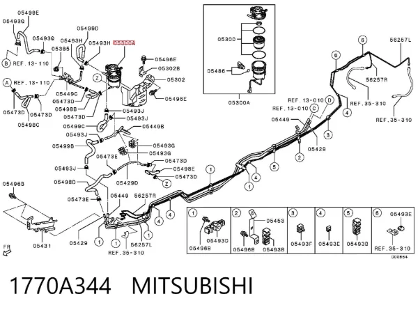 Filtro de combustible 1770A344 Mitsubishi