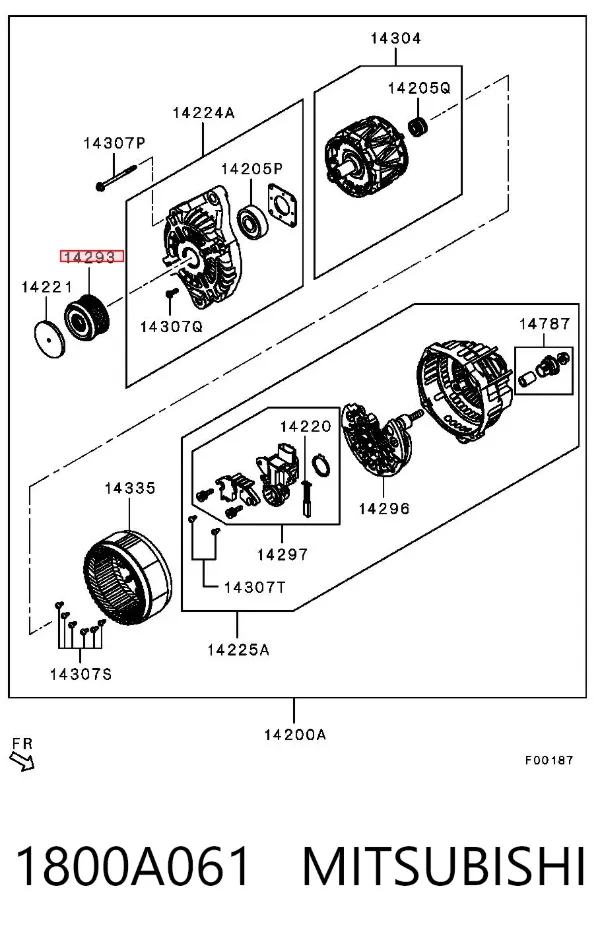 Polea alternador 1800A061 Mitsubishi