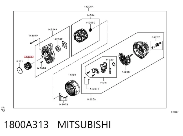 Polea alternador 1800A313 Mitsubishi
