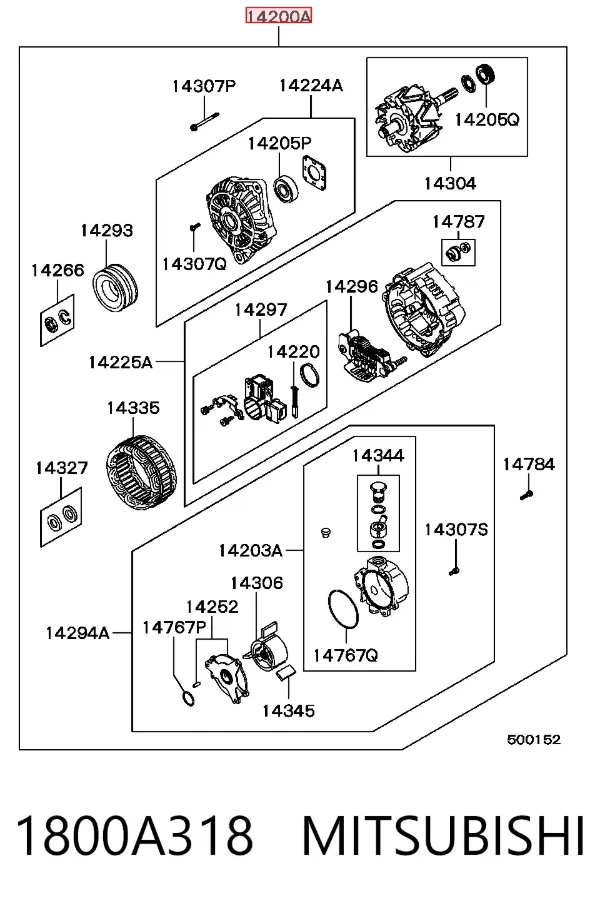 Alternador 1800A318 Mitsubishi