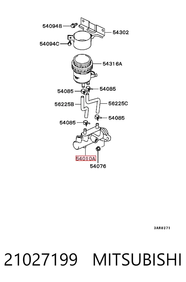 Cilindro maestro de frenos 21027199 Mitsubishi
