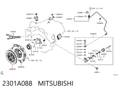 Disco de embrague MITSUBISHI 2301A088