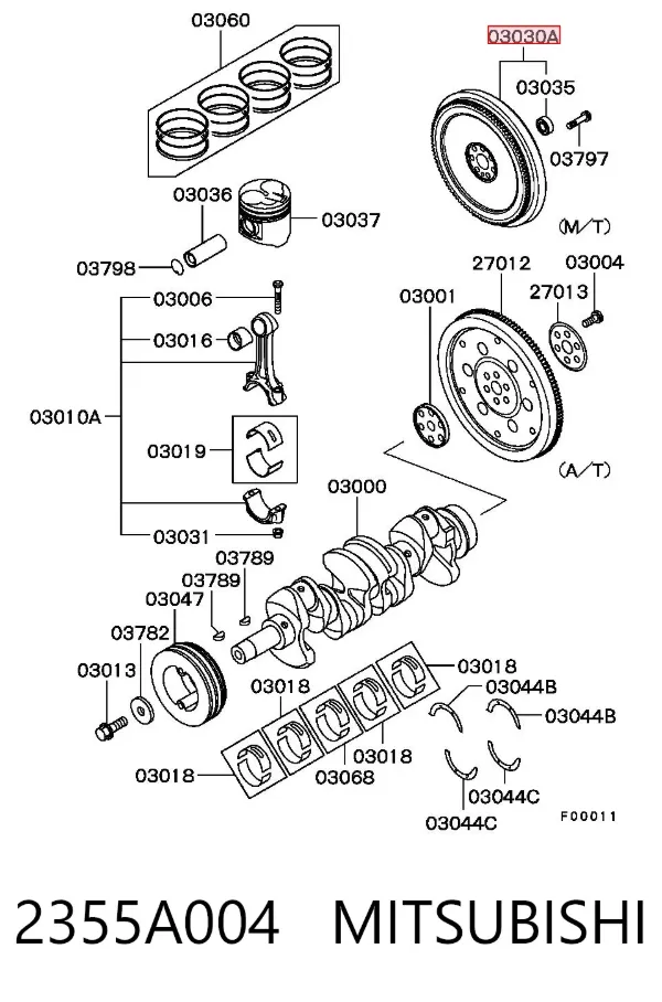 Volante motor 2355A004 Mitsubishi