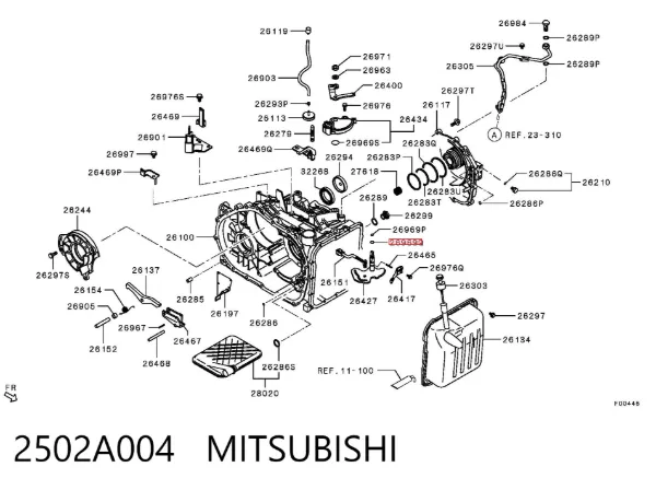 Anillo de sellado del filtro de transmisión automática 2502A004 Mitsubishi
