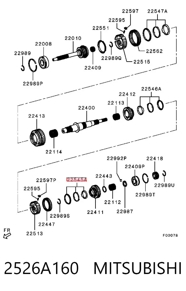 Anillo sincronizador 2526A160 Mitsubishi