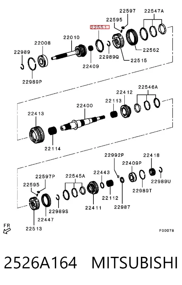 Anillo sincronizador 2526A164 Mitsubishi