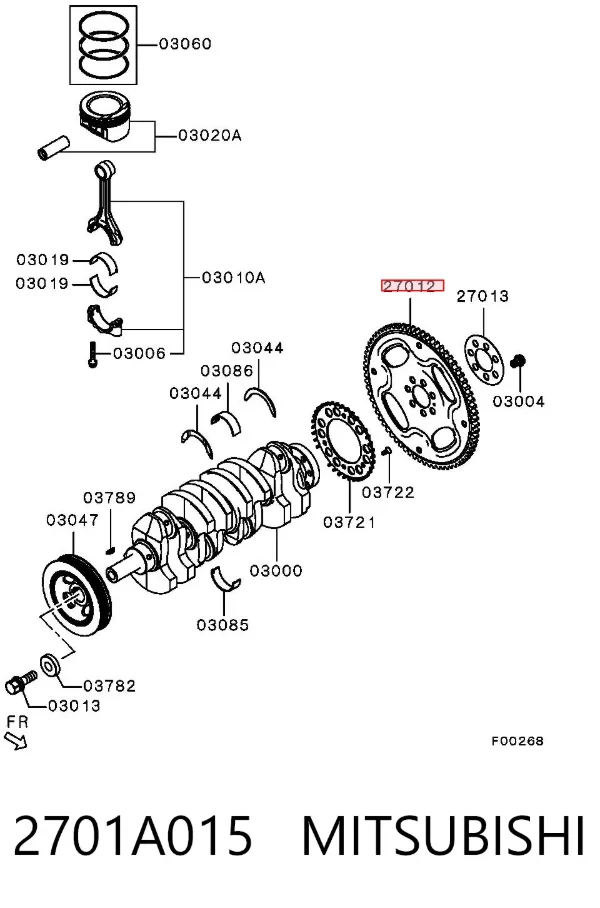 Volante motor 2701A015 Mitsubishi