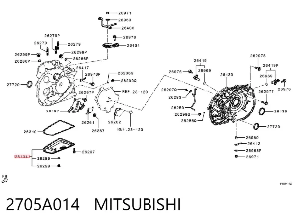 Cárter de transmisión automática 2705A014 Mitsubishi