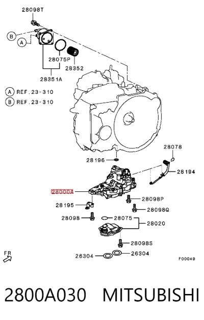 Cuerpo de válvulas de la transmisión automática MITSUBISHI 2800A030