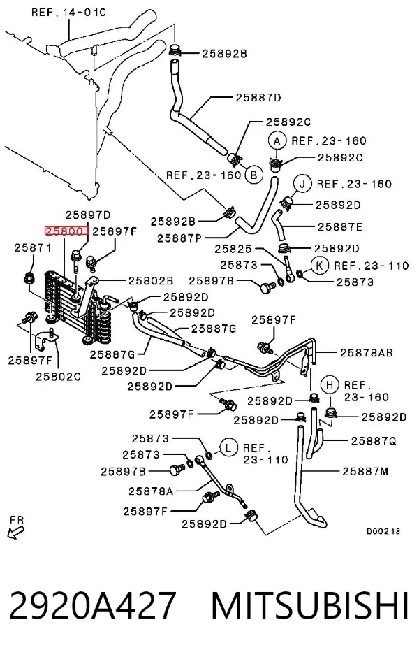 Radiador de refrigeración de la transmisión 2920A427 Mitsubishi