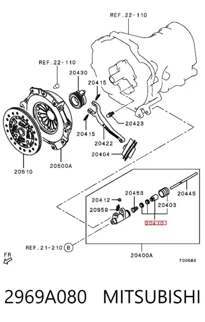 Kit de reparación del cilindro receptor de embrague MITSUBISHI 2969A080