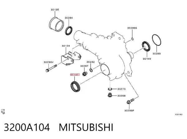 Retén del semieje delantero derecho 3200A104 Mitsubishi