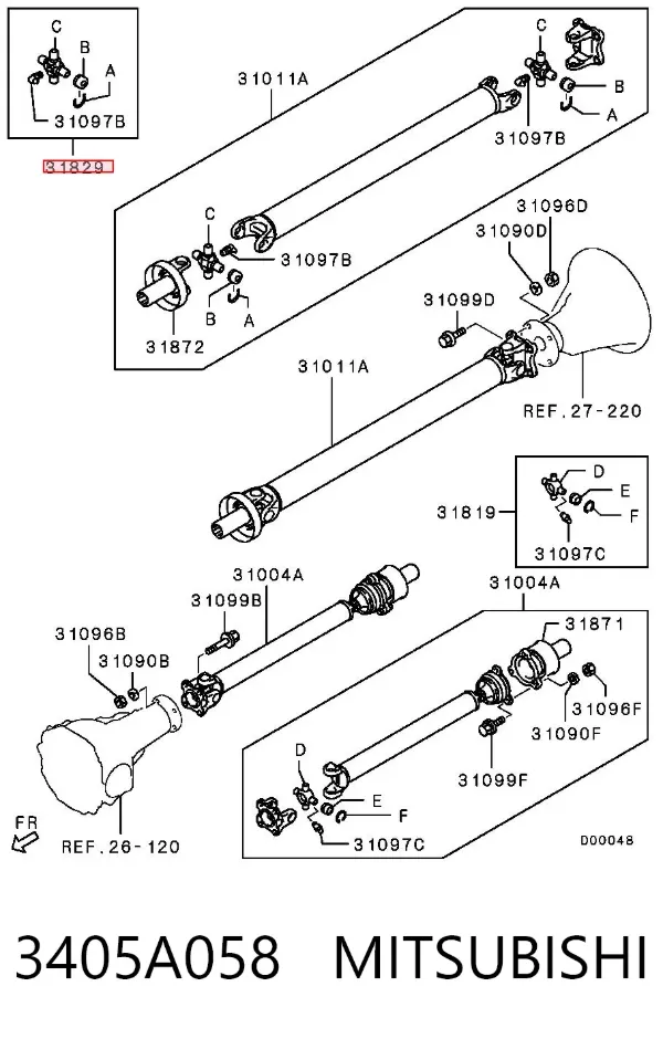 Cruceta 3405A058 Mitsubishi