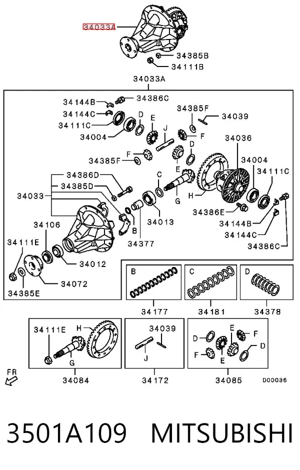 Grupo trasero 3501A109 Mitsubishi