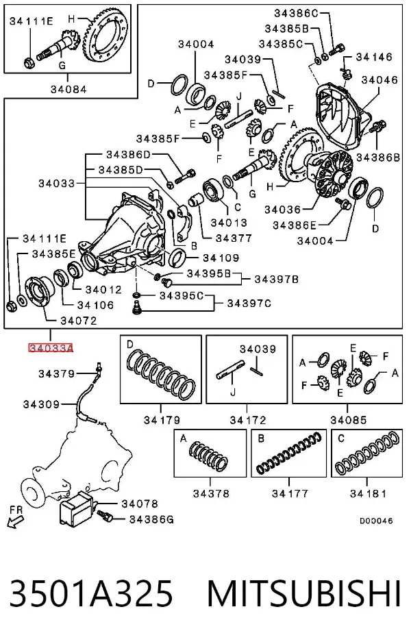 Diferencial trasero 3501A325 Mitsubishi