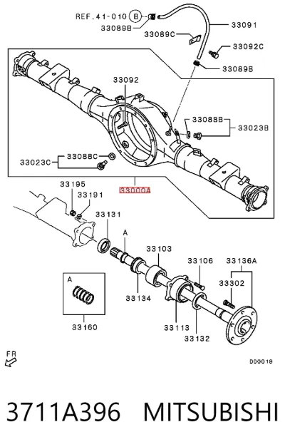 Cárter del eje trasero MITSUBISHI 3711A396