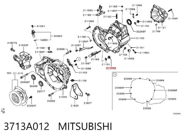 Tapón de llenado del eje trasero/delantero 3713A012 Mitsubishi