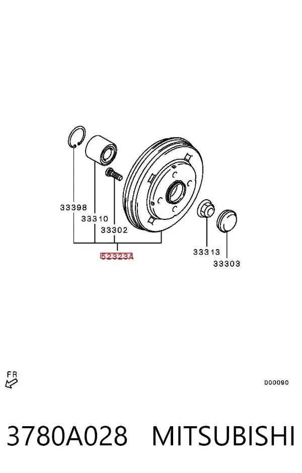 Tambor de freno trasero 3780A028 Mitsubishi