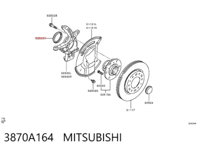 Retén de cubo de rueda delantero MITSUBISHI 3870A164