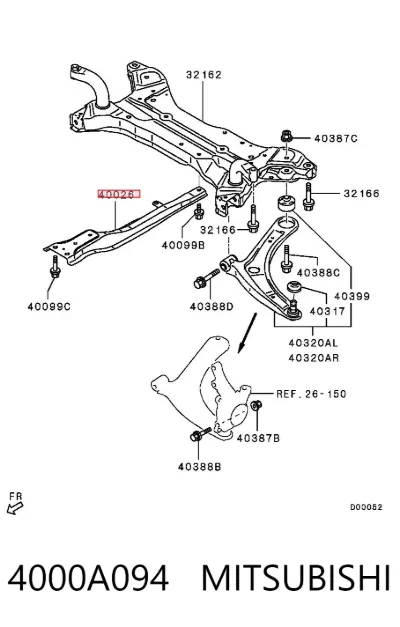 Viga de soporte del motor MITSUBISHI 4000A094