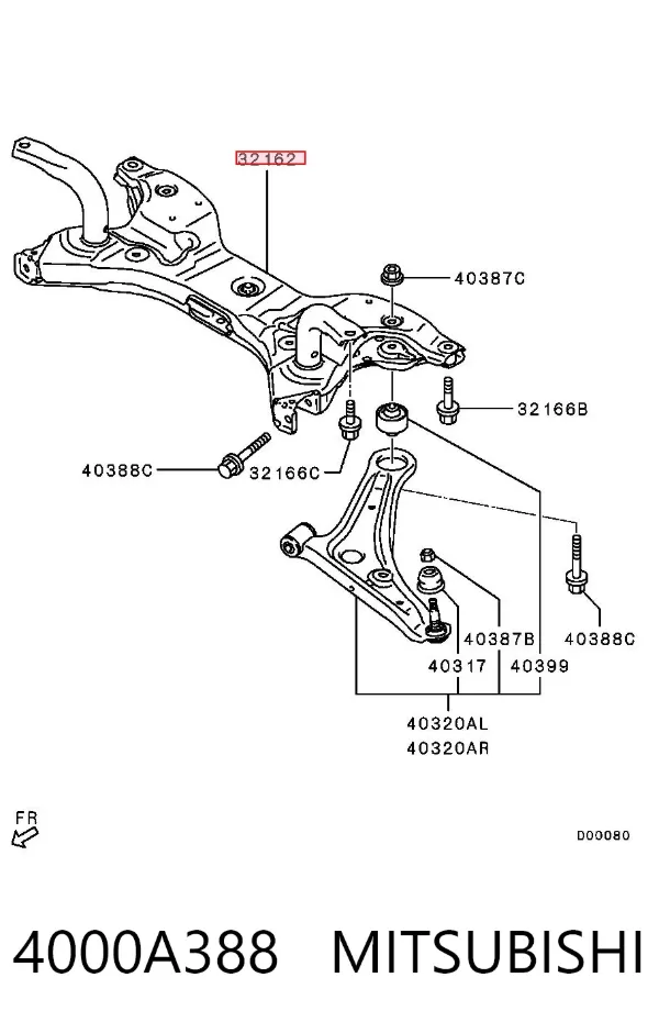 Puente delantero 4000A388 Mitsubishi